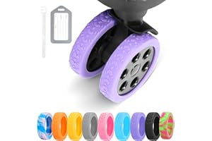 DIGIGRE Luggage Wheel Covers, 8 PCS Silicone Wheel Protector Covers for 2-2.6 inches 8-Spinner Wheels, Wear-Resistant, Anti-Noise Wheel Covers for Luggage, Suitcases or Office Chair Caster Wheels (Purple)