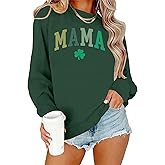 PICKID Mama Sweatshirt Women Mama Graphic Crewneck Sweatshirt Mom Gift Shirt Casual Long Sleeve Pullover Tops