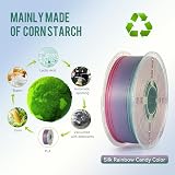 Kingroon PLA Filament 1.75 mm 1kg Silk Rainbow Candy view 5