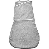 Enrich YLife Baby Swaddle Sack, Adjustable for Startle Reflex, Cotton, 2-Way Zipper for Easy Diaper Changes, Swaddle Bag Swaddle Wrap for Babies 6-12 Months (Grey)