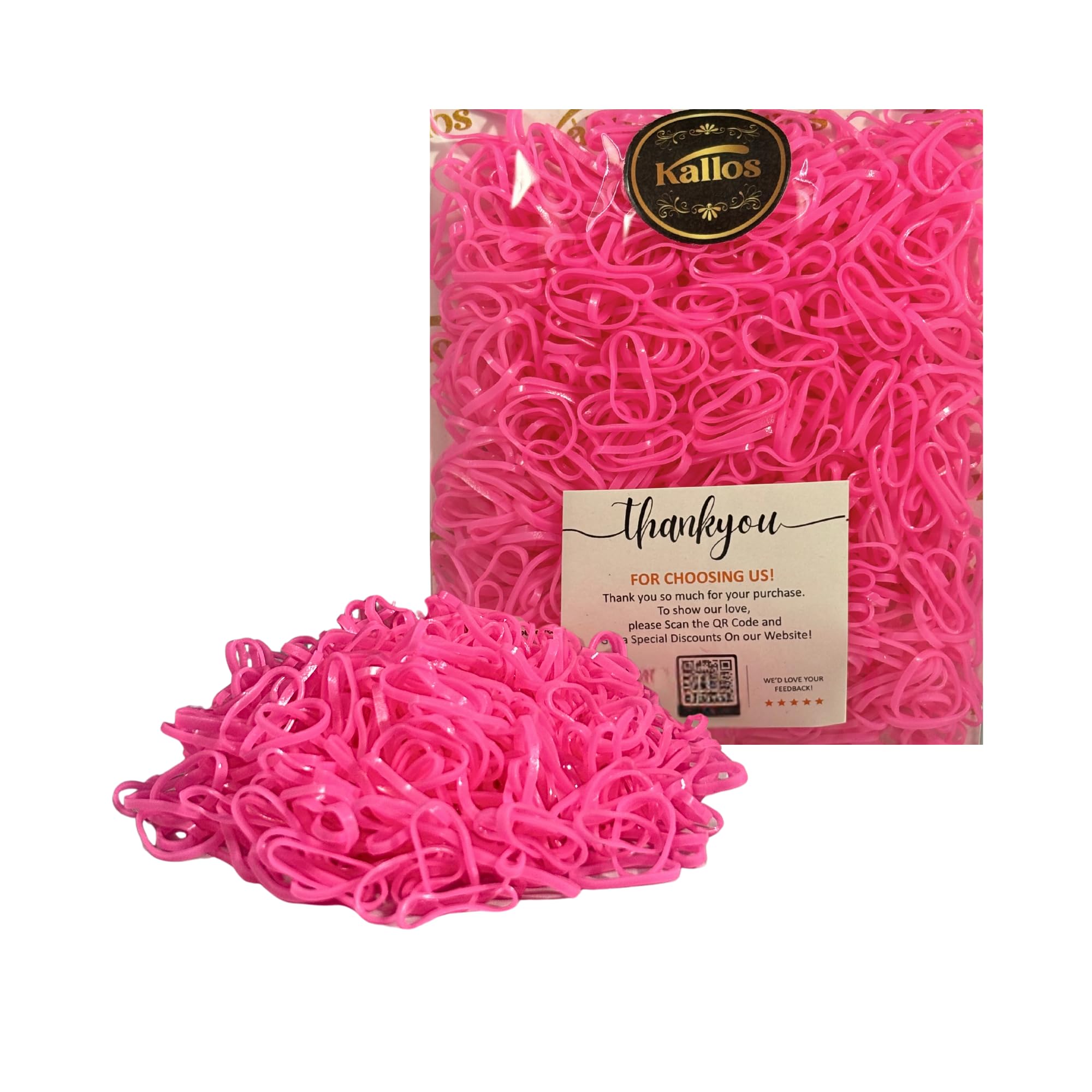 500 Pack No-Damage Hair Bands, Stylish Rubber Bands, Hair Accessories for Girls - Embrace Effortless Style with Elastic Ties by Kàllos (pink, 20mm)