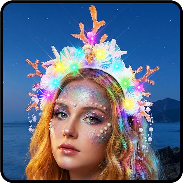 Amazon.com: JEAIRTS Light Up Shell Headband Glowing Starfish  display picture 3