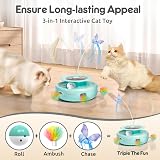 GoldenSun 3-in-1 Interactive Cat Toy Rechargeable Power Toy with 6 Attachments view 2