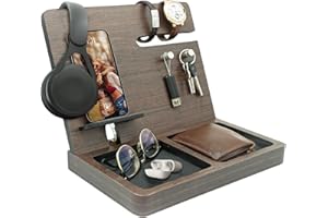 Namore Regalos Para Hombre - Organizador de Escritorio - Soporte Para Celular, Cartera, Accesorios, Reloj y Porta Llaves - Organizacion Hogar, Oficina y Buro, Docking Station - Regalo Graduación