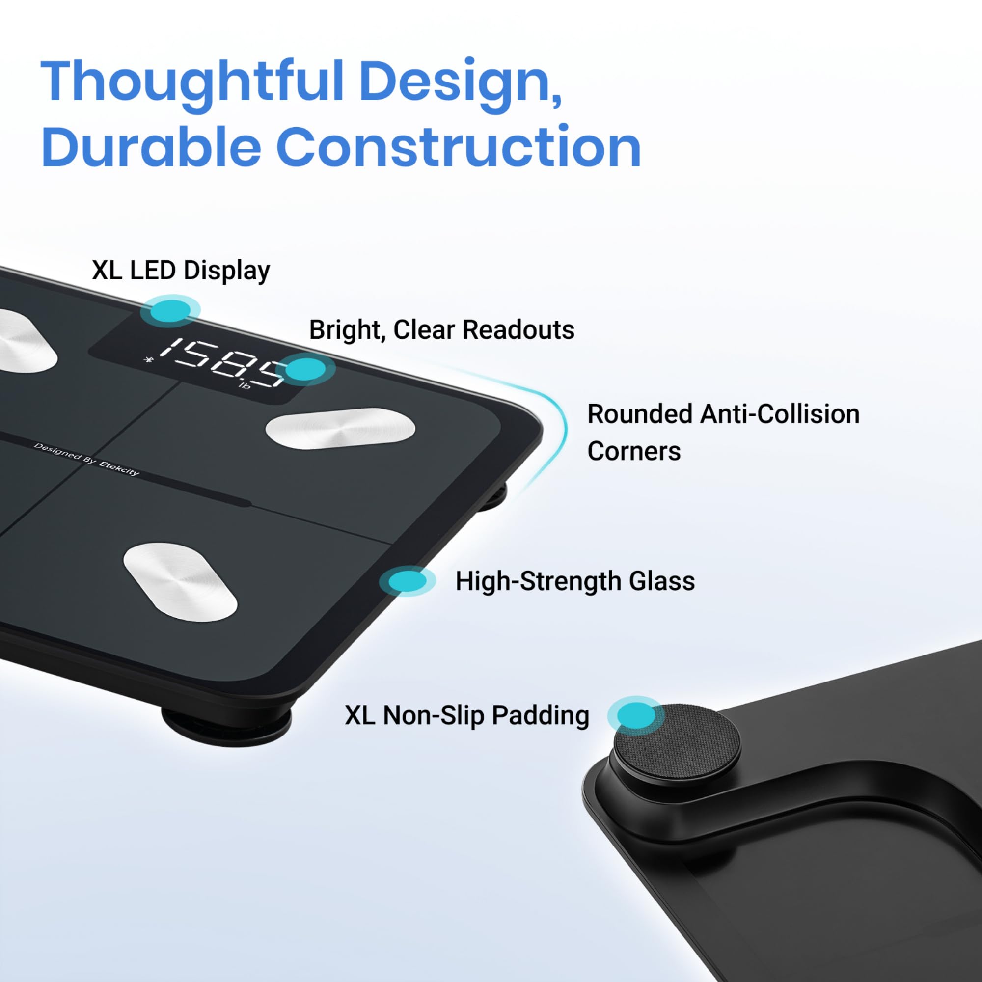 Etekcity Smart Scale for Body Weight FSA HSA Store Eligible, Bathroom Digital Weighing Scale with BMI, Body Fat, Muscle Mass, Accurate Bluetooth Home User Health Equipment Sync Apps - Image 9