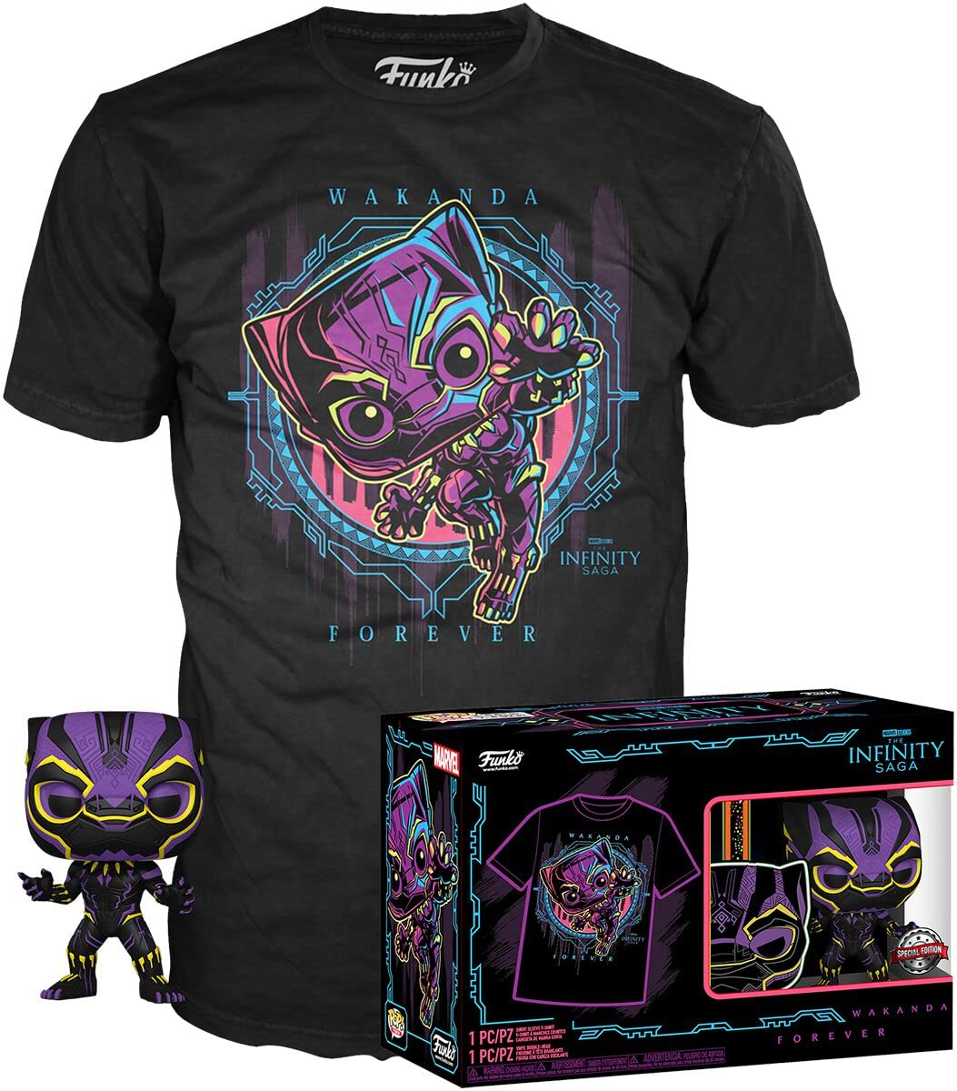 Funko POP Blacklight - Black Panther POP & Tee XL