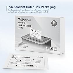 Wingwise 48-Pack Shredder Lubricant Sheets, 8.5 x 6