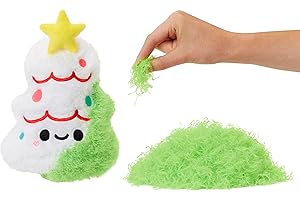 Fluffie Stuffiez Holiday Christmas Tree Small Collectible Feature Plush, Surprise Reveal Unboxing with Huggable ASMR Fidget DIY Fur Pulling, Ultra Soft Fluff