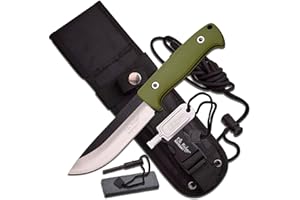 Elk Ridge ER-555 Series Fixed Blade Knife with Survival Kit, 10.5-Inch Overall