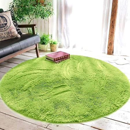 Xinyukeji Tappeto Rotondo Tappeto Peloso Morbido E Antiscivolo A Pelo Lungo Per Salotto Tavolino Salotto Camera Da Letto Computer Sedia Super Morbido Antiscivolo Erba Verde 120x120cm Amazon It Casa E Cucina