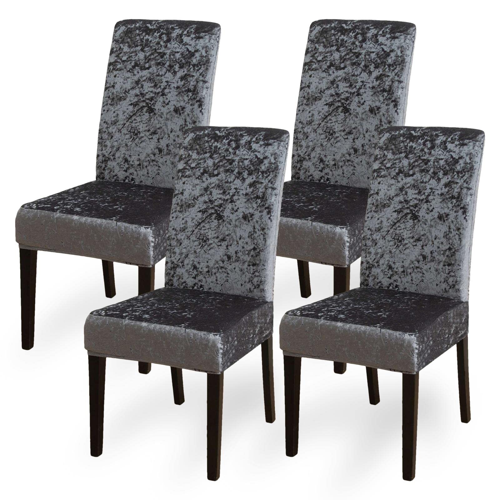 Aisprts Chair Covers, Crushed Velvet Dining Chair Slipcovers Set of 4 Removable Washable Stretch Chair Covers for Dining Chairs, Chair Protector Decoration Covers — image 1