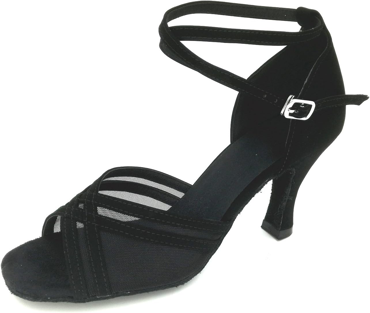 LOVELY BEAUTY Women's Dance Shoes Flocking Latin/Dance Sneakers/Salsa Sandals Stiletto Heel Practice