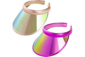 FUMWASE 2 Pack Sun Visor Hats Women UV Sports Iridescent Multi Color Tennis Golf UPF Cap Headwear for Men Women Outdoor Summer Travel