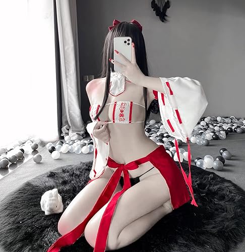 mzenuop Womens Japanese Witch Cosplay Anime Lingerie Fancy Uniform Sexy Kimono Lingerie Set in Kenya | Whizz Costumes mzenuop Womens Japanese Witch Cosplay Anime Lingerie Fancy Uniform Sexy Kimono Lingerie Set in Kenya | Whizz Costumes