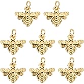 Craftdady CZ Stone Necklace Pendants Crystal Cubic Zirconia Keychain Bracelet Dangle Charms 18K Gold Plated Heart Charms with Jump Ring for DIY Craft Jewelry Making