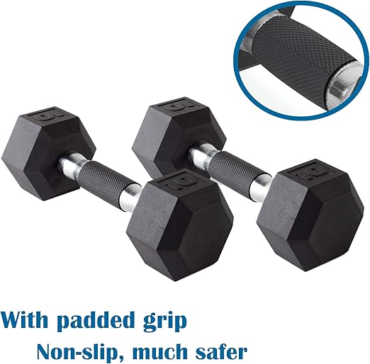 CAP Barbell PVCCoated Hex Dumbbell Weights with Padded Grip, Pairs of