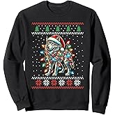 Wolf Christmas Lights Ugly Christmas Sweater Xmas Sweatshirt