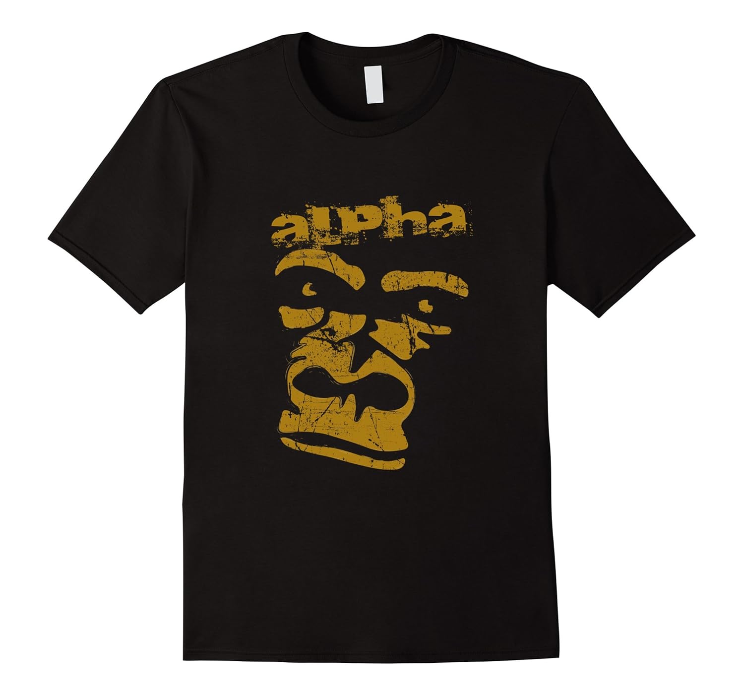 Mens Alpha Ape Gorilla T Shirt Gold-Rose