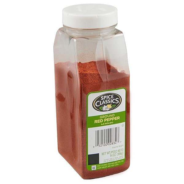 SPICE CLASSICS GROUND RED PEPPER, 14 OZ – ONE 14 OUNCE CONTAINER OF RED PEPPER SEASONING, MADE FROM DRIED GROUND RED CHILI PEPPERS FOR A ZESTY FLAVOR