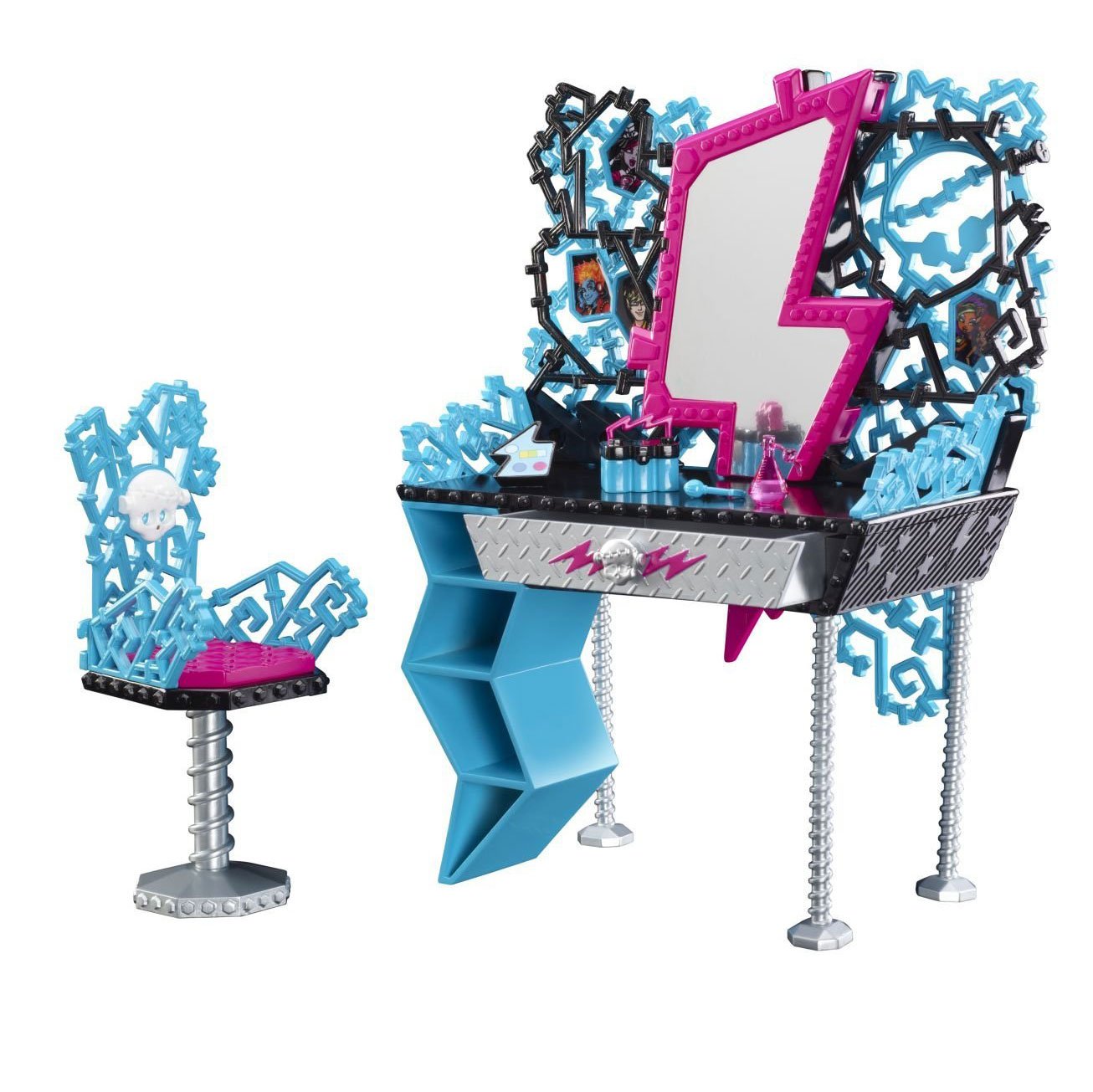 Monster High Playset - Frankie Stein Vanity and Chair Set - Fashion Doll Accessory