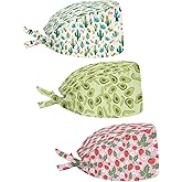 Babrukda 3 Pack Set Cap with Sweatband Adjustable Tie Back Hat Headgear Beanie Turban Hat