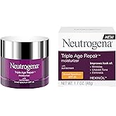 Neutrogena Triple Age Repair Face Moisturizer - with Hexinol Technology & Vitamin C, Anti-Wrinkle Face Cream with SPF 25, Visibly Reduces Wrinkles & Firms Skin, 1.7 oz