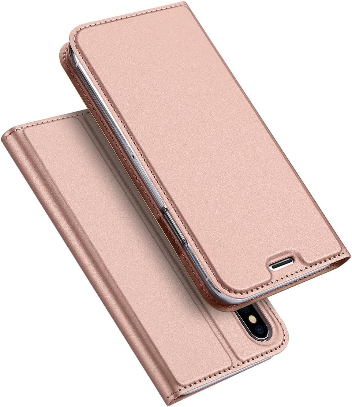Verco Case compatible with Apple iPhone X, Flip Wallet Cover with Magnetic Closure for iPhone XS Phone Case - rose gold - Image 4