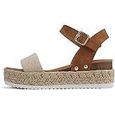Soda CLIP ~ Women Open Toe Ankle Strap Platform Espadrille Sandal
