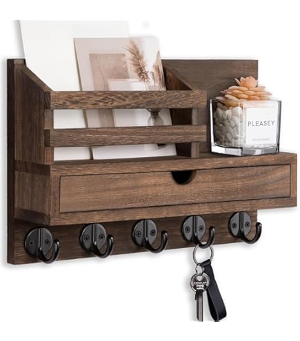 Porte-clés Pour Entrée Murale Porte-courrier Pour Mur Avec 4 Crochets à