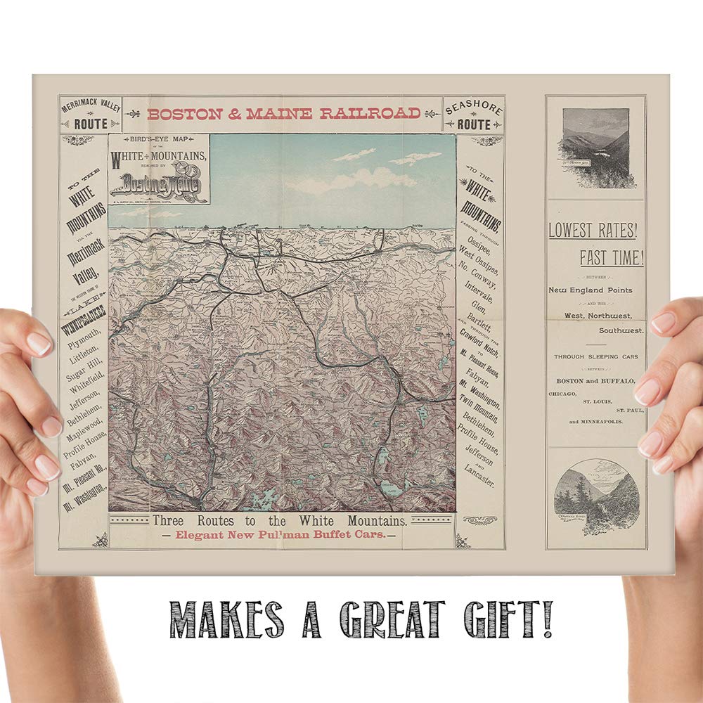 Amazon Com Boston And Maine Railroad Vintage Map Circa 1902 11 X 14 Unframed Print Great Housewarming Gift Railroad Themed Office Decor For The Railroad Enthusiast Handmade
