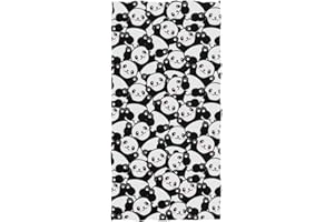Naanle Cute Cartoon Pandas Pattern Soft Highly Absorbent Large Decorative Hand Towels Multipurpose for Bathroom, Hotel, Gym and Spa (16 x 30 Inches,Black White)
