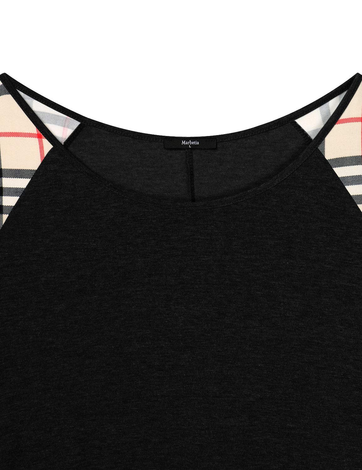 Marbetia O-Neck Patchwork Material Blouses Fashion Trendy Party Ruffle Suit Female Slim Solid Color Winter Tops Chiffon Dress Black XX-Large