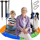 40 Inch Flying Saucer Tree Swing with Tree Hanging