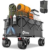 Sekey 220L Collapsible Foldable Wagon with 330lbs Weight Capacity, Heavy Duty Folding Utility Garden Cart with Big All-Terrai