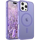 SUPFINE Magnetic for iPhone 16 Pro Case (Compatible with MagSafe) (Military Grade Drop Protection) Slim Translucent Matte Shockproof with Anti-Fingerprint Phone Case,Purple