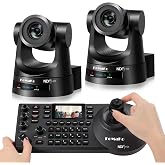 FoMaKo NDI PTZ Camera Bundle, 30X Optical Zoom, NDI 6 &amp; NDI HX3 Certified, AI Auto-Tracking Gen 3, PoE, for Church Worship,BN302