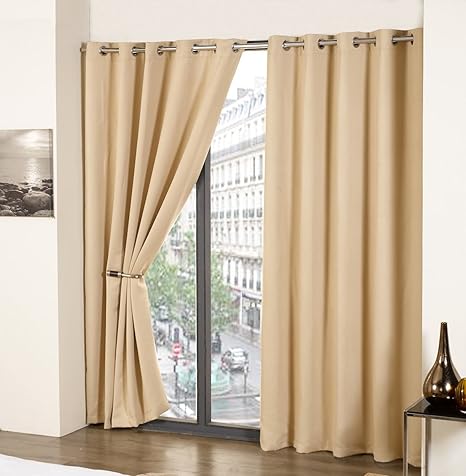 Rayyan Linen Thermal Woven Ring Top Eyelet Blackout Curtains