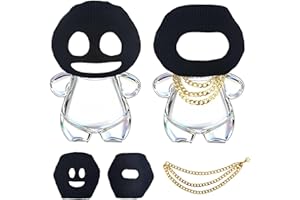 VPDSLABUBU Funny Clothes for 6.7 Inch (17cm) Dolls(NO Doll),Thief Mask,Gangster Costume, Bandit Headband, Mask, Three Accessories in Total: Two Black Head Covers and A Three-Layer Gold Necklace