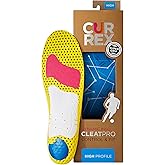 CURREX CLEATPRO - Thin, Arch Support Insoles, Comfort, Cushion & Stability in Cleats, Soccer, Football, Baseball, Softball, Super Grip for Control, Shock Absorbing Inserts, Men & Women (High Arch, L)