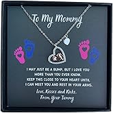 Baby Feet Jewelry Necklace, Mommy To Be Gifts For 1st Time Mom, To My Mommy Necklace Baby Bump, Gifts For Pregnant Women Mom To Be