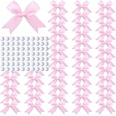 Pink Gift Wrap Bows - 50 Pcs 3.3 Inch Elegant Bows for Gift Wrapping, Party Decorations, Wedding Decor, Baby Shower, Christmas, Birthday, Crafts, Gift Bags