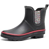 SWIFTFROG Rain Boots for Women - Waterproof Ankle Garden Shoes Anti-Slipping Floral Printed Rainboots for Ladies Stylish Light Ankle Rain Shoes, Women's Rain Footwear