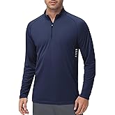 HCYXMFC Men's UPF 50+ Sun Shirt Long Sleeve 1/4 Zip Quick Dry UV Fishing Shirt Athletic Pullover for Workout, Running, Hiking