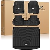 3W Floor Mats & Cargo Liner Fit for Honda CR-V 2023 2024 2025 2026 (Include Hybrid), All Weather TPE Custom Fit Honda CRV Floor Liner 1st, 2nd Row and Trunk (Upper Positon) Full Set Car Mats Black