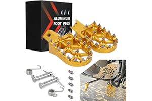 JFG RACING Dirt Bike Foot Pegs,Universal CNC Motorcycle Pit Mini Bike Pegs for DRZ RM RMZ DR 50 70 80 85 100 110 125 Tao Tao DB-X RFZ Lifan KAYO - Gold