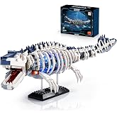 Mechanical Mosasaurus Dinosaur Building Set with LED Lights Kids Boys | 1026PCS Jurassic dinosaur building kits, features a glowing energy core and fully poseable joints, dino world gift for kids