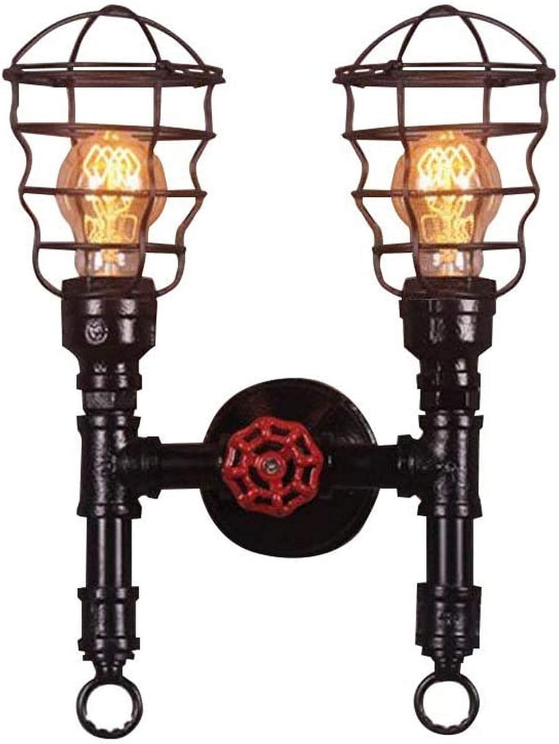 QTWW Jaula de Hierro Luces Interior Retro Negro Sala de Estar