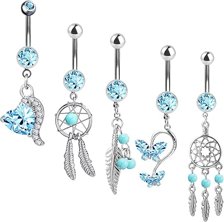 Czemo Piercing Nombril En Acier Inoxydable Ventre Bouton Anneaux Du