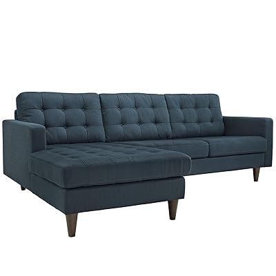 Modway Empress Mid-Century Modern Azure Upholstered Sectional