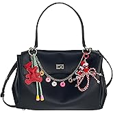 QTMY Cute Bear Doughnut Beaded Braided Keychain Bag Charms for Handbag Purse Backpack Accessories Bogg Bag,564-1